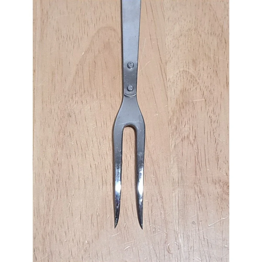 Imperial Stainless Veri Sharp USA Meat Craving Serving Wood Handled Fork 12